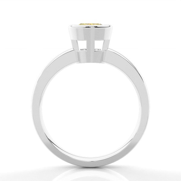 Bezel Yellow Lab Diamond Solitaire Engagement Ring - image 3
