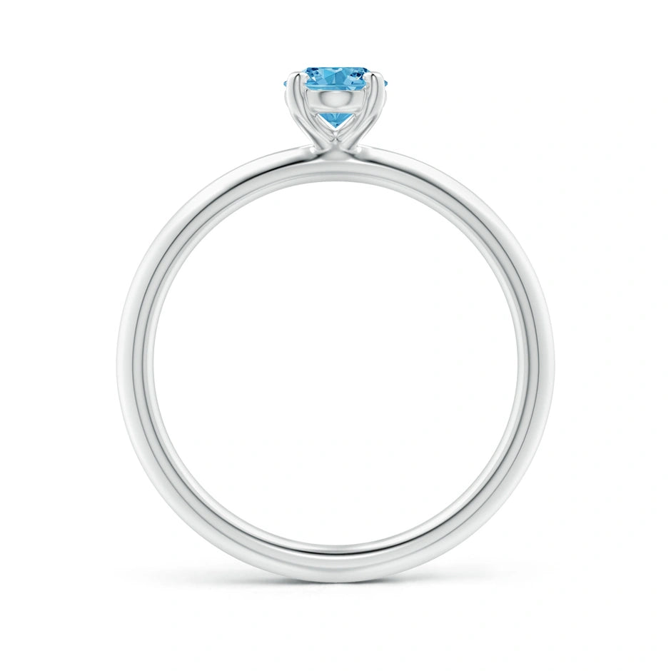 Oval Cut Blue Lab Diamond Solitaire Engagement Ring - image 2