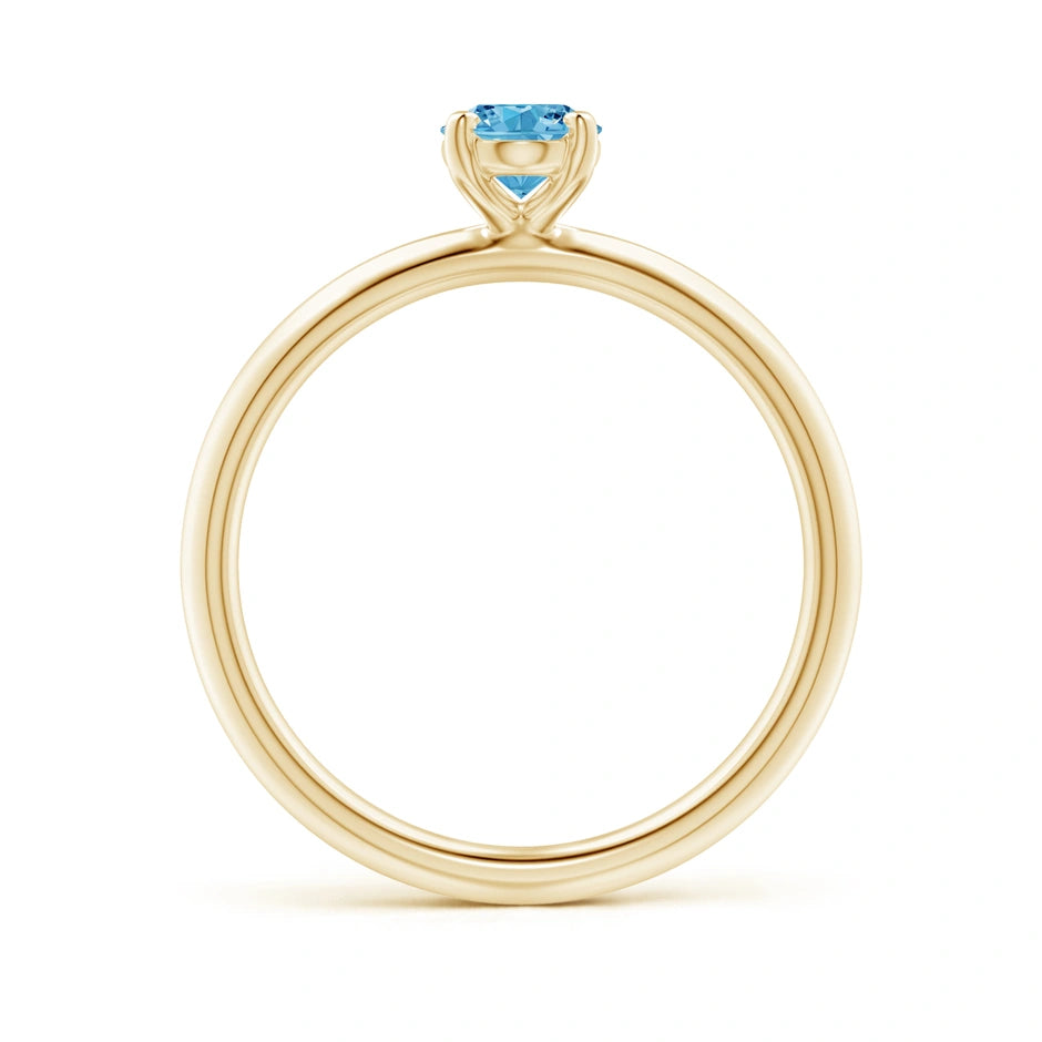 Oval Cut Blue Lab Diamond Solitaire Engagement Ring - image 4