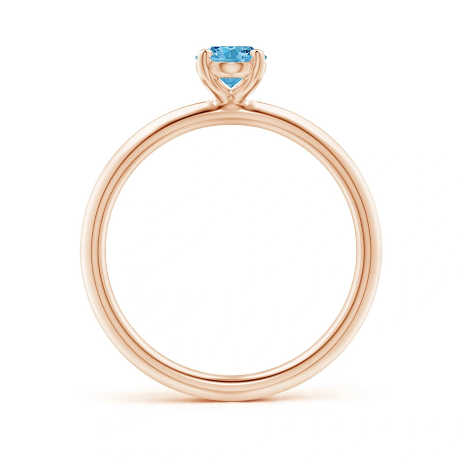 Oval Cut Blue Lab Diamond Solitaire Engagement Ring - image 6
