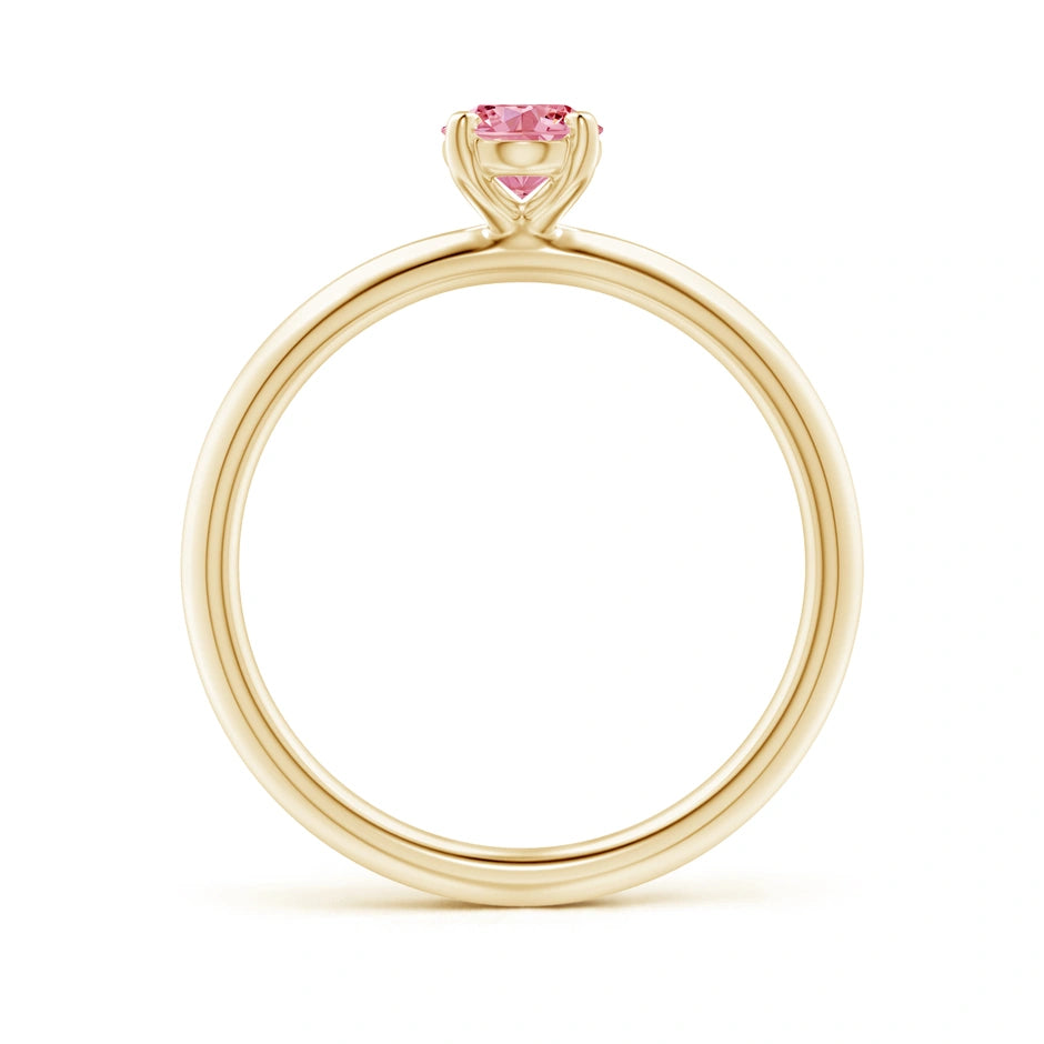 Oval Cut Pink Lab Diamond Solitaire Engagement Ring - image 4