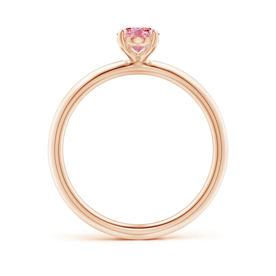 Oval Cut Pink Lab Diamond Solitaire Engagement Ring - image 6