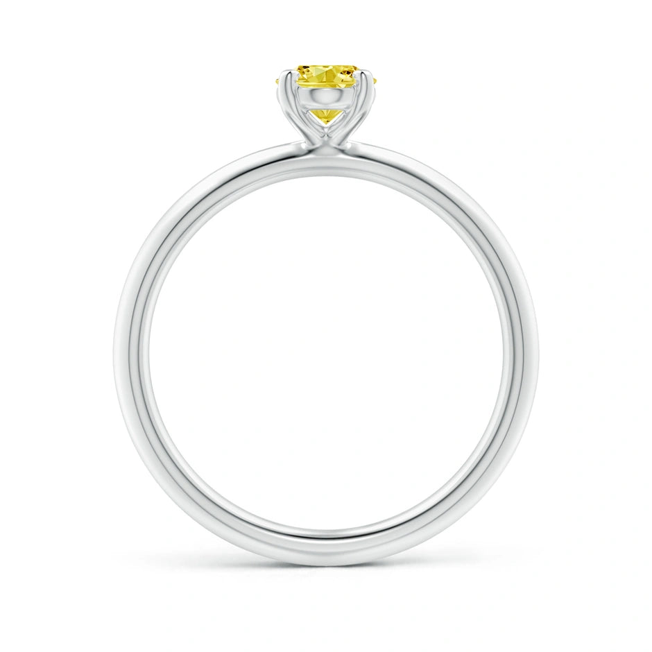 Oval Cut Yellow Lab Diamond Solitaire Engagement Ring - image 2