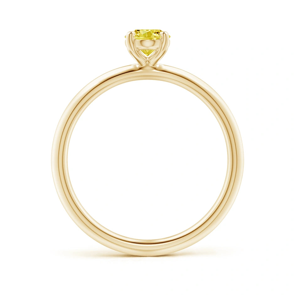 Oval Cut Yellow Lab Diamond Solitaire Engagement Ring - image 4
