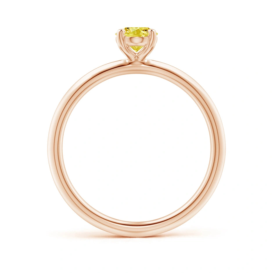 Oval Cut Yellow Lab Diamond Solitaire Engagement Ring - image 6