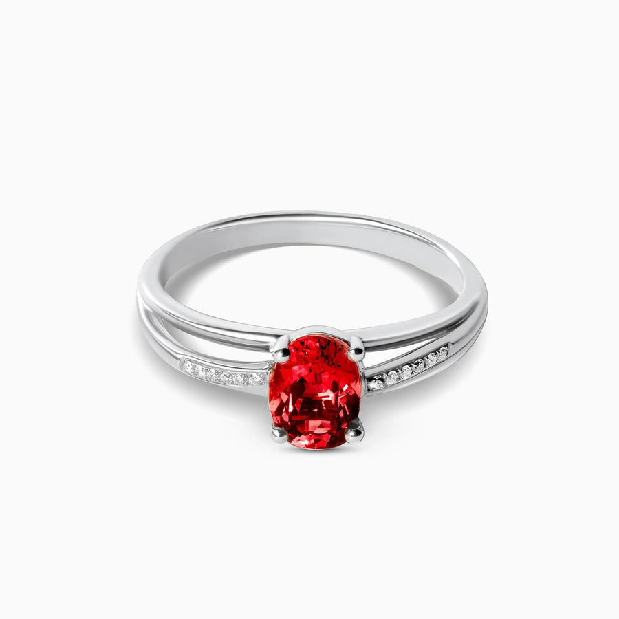 Oval Ruby and Diamond Promise Ring - image 1
