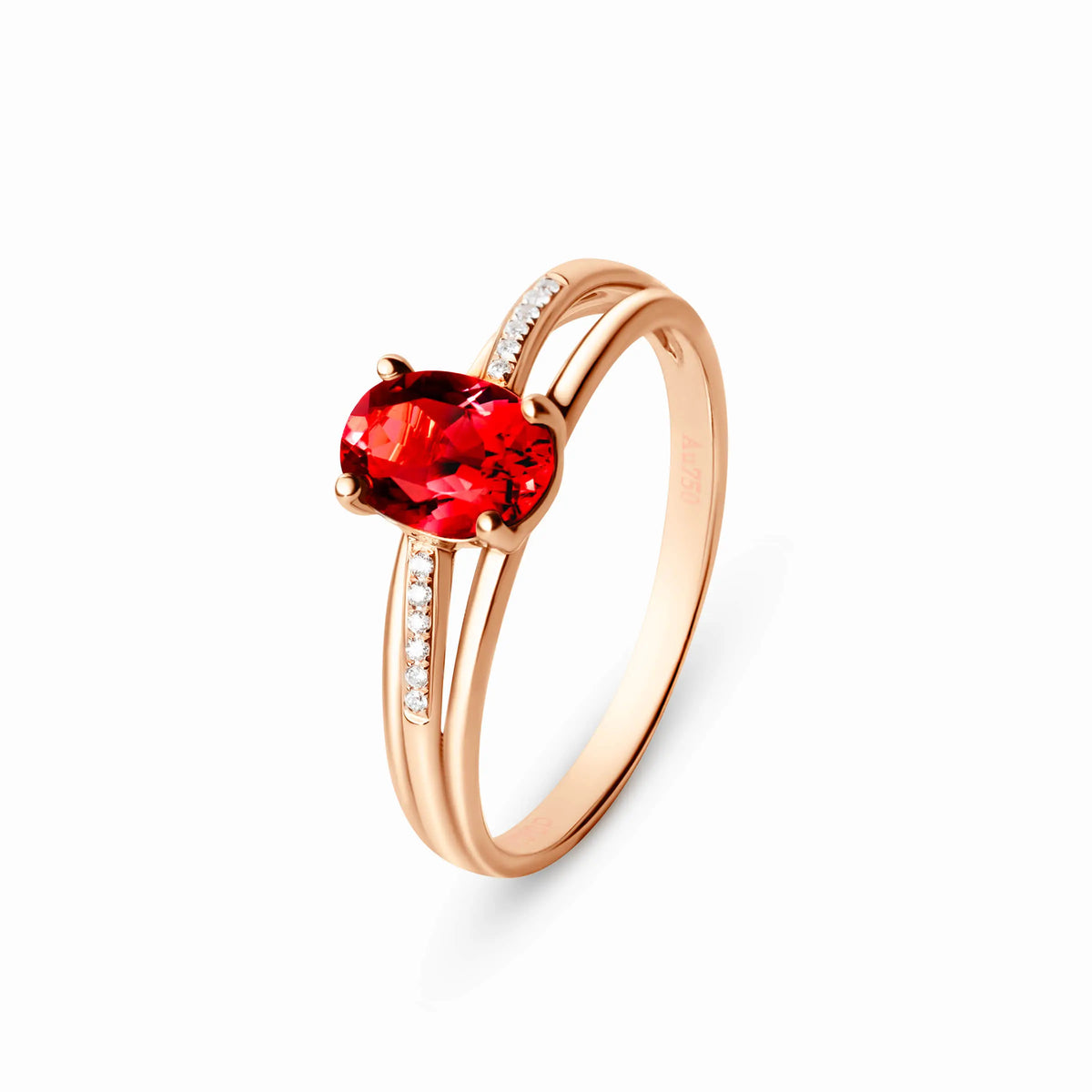 Oval Ruby and Diamond Promise Ring - image 4