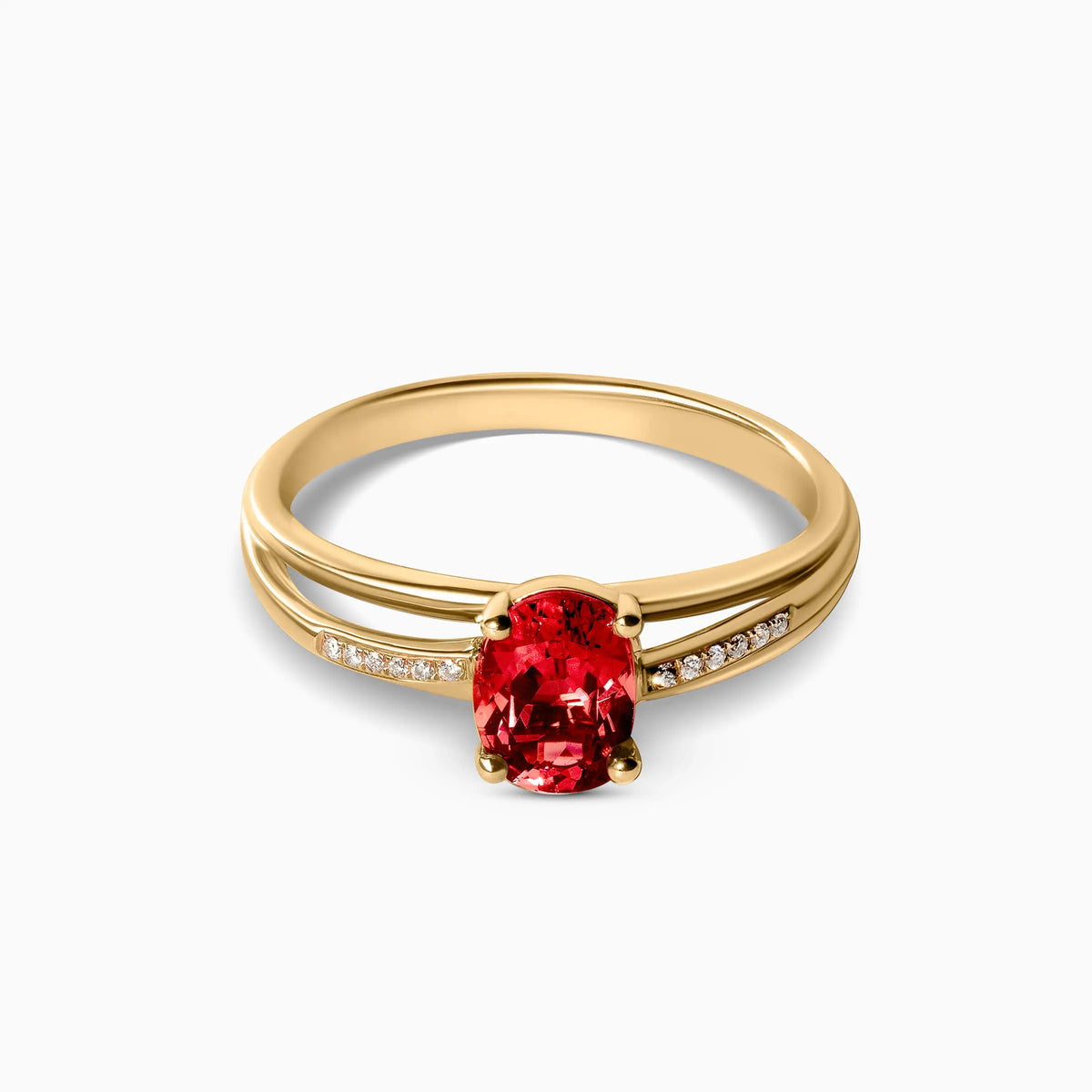 Oval Ruby and Diamond Promise Ring - image 6