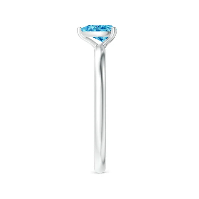 Pear Cut Blue Lab Diamond Solitaire Engagement Ring - image 3