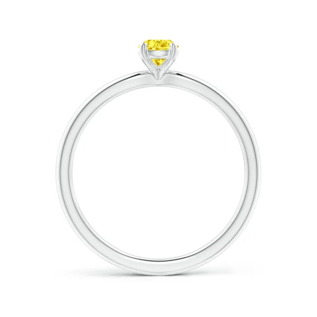 Pear Cut Yellow Lab Diamond Solitaire Engagement Ring - image 2