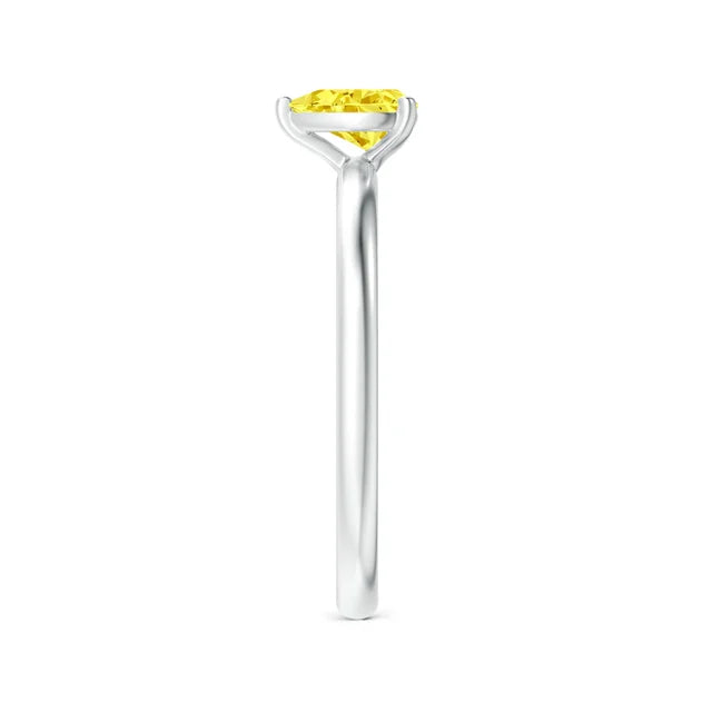 Pear Cut Yellow Lab Diamond Solitaire Engagement Ring - image 3