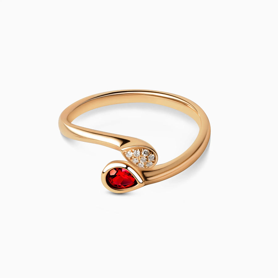 Pear Lab Grown Ruby Promise Ring - image 1