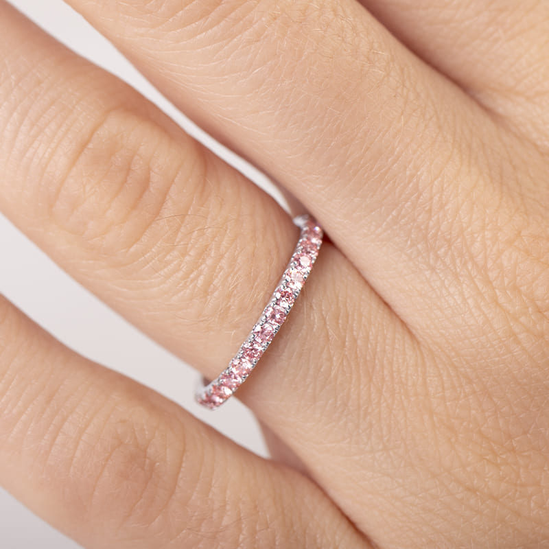 PINKS 2mm Pavé High Dome 0.5ct Total Lab Diamond Band - image 5